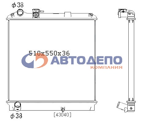 Радиатор IS0010-NPR72 (PL051686A) /ELF 4HJ1 NPR72 (02-04)/ [8-97240-348-0] AD