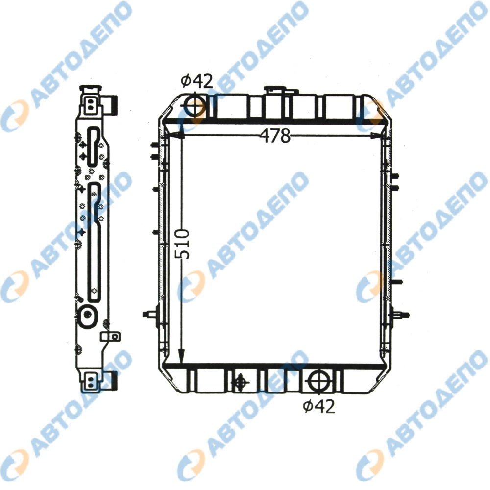 Радиатор MI-14054-32 ADR /МЕДНЫЙ MITSUBISHI/