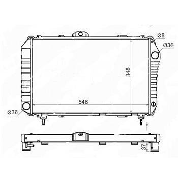 Радиатор TY0050-YM55 [ LITEACE,  TOWNACE TRUCK 1985-1991 2Y,  AT,  CM5#,  CM6#,  KM5#, 548x348x32 AD