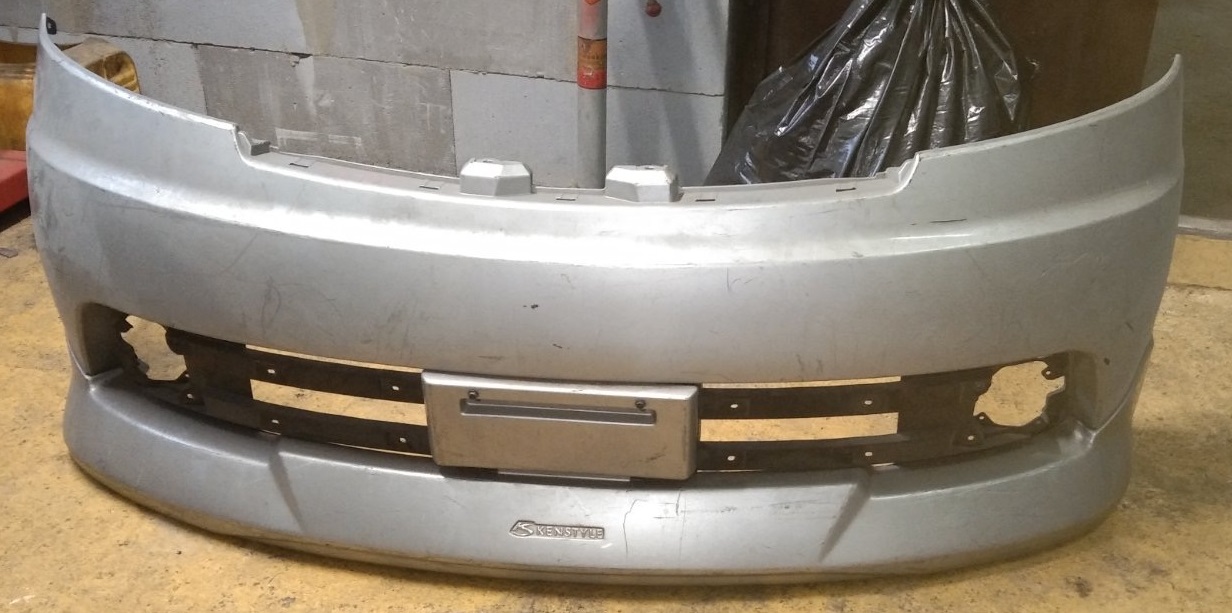 Бампер NIS SERENA C25 (2005) RIDER /серебро,  губа kenstyle/ [б/у] 1-Я МОДЕЛЬ