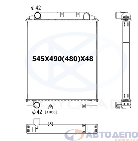 Радиатор PL011090A KOYORAD /DYNA, TOYOACE (99-02) S05D,  M/T,  XZU301A/301H/331/