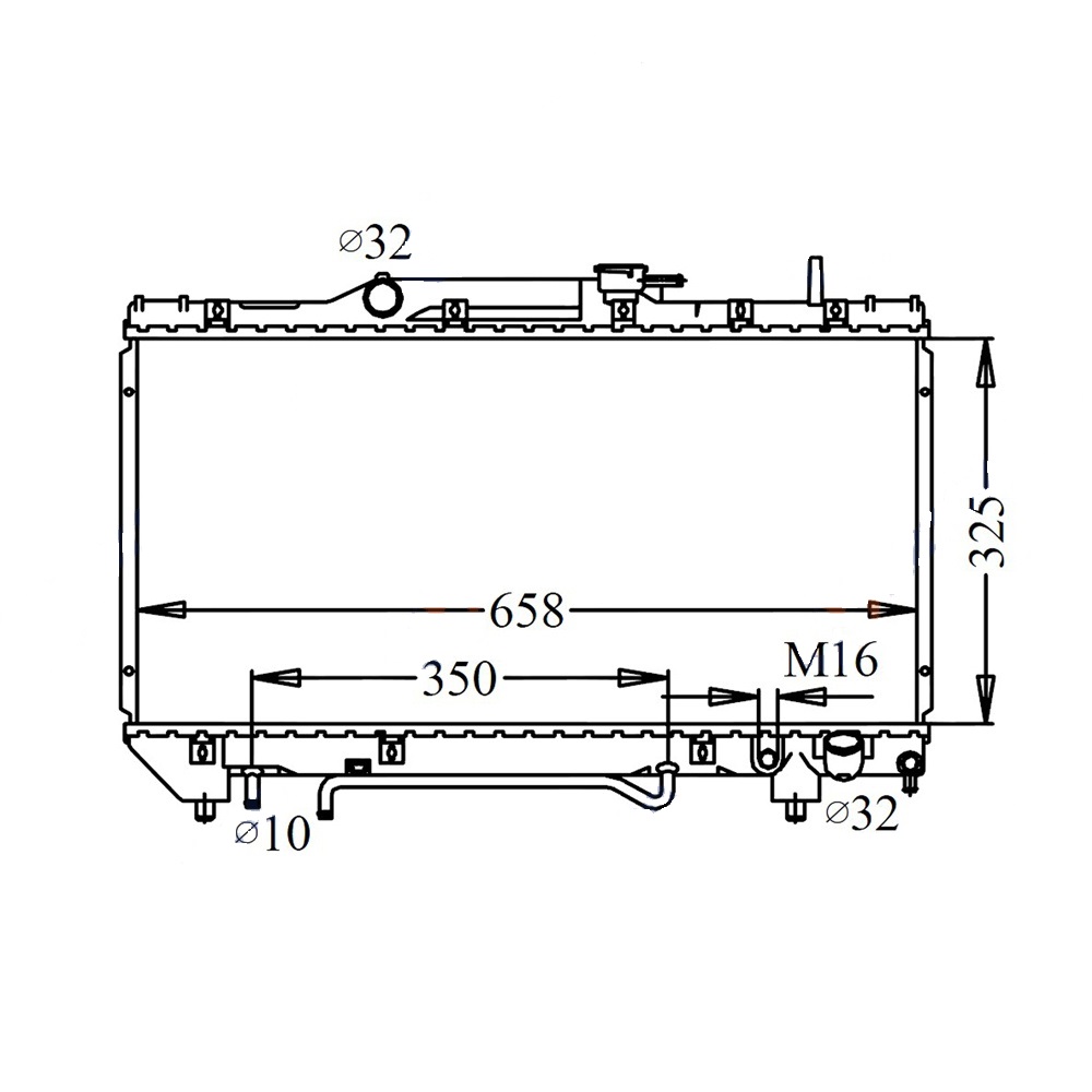 Радиатор TO-0079-16-K ADR /AT 4S-FE,  3S-FE CORONA,  CARINA,  CALDINA 1992-1997/