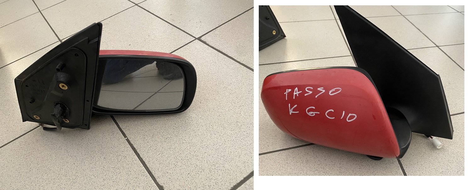 Зеркало TOY PASSO KGC10 RH /красный/ 3 пров. [б/у]