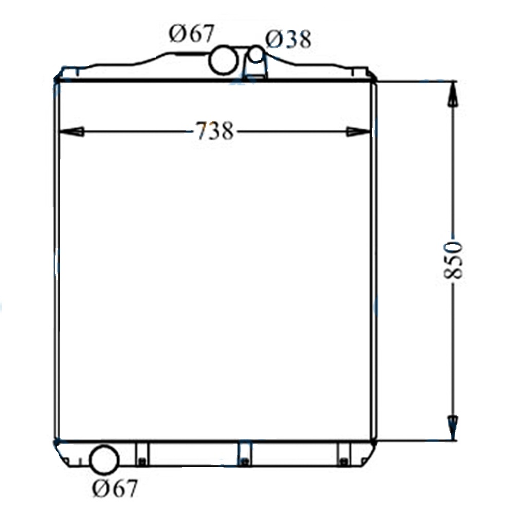 Радиатор 14194/2Sx5614194 ZEVS (850X738X56) /MT FUSO SUPER GREAT FP543D, FV513HR, FP514HR, FV543HR - 8M22, 10M20 '03-/