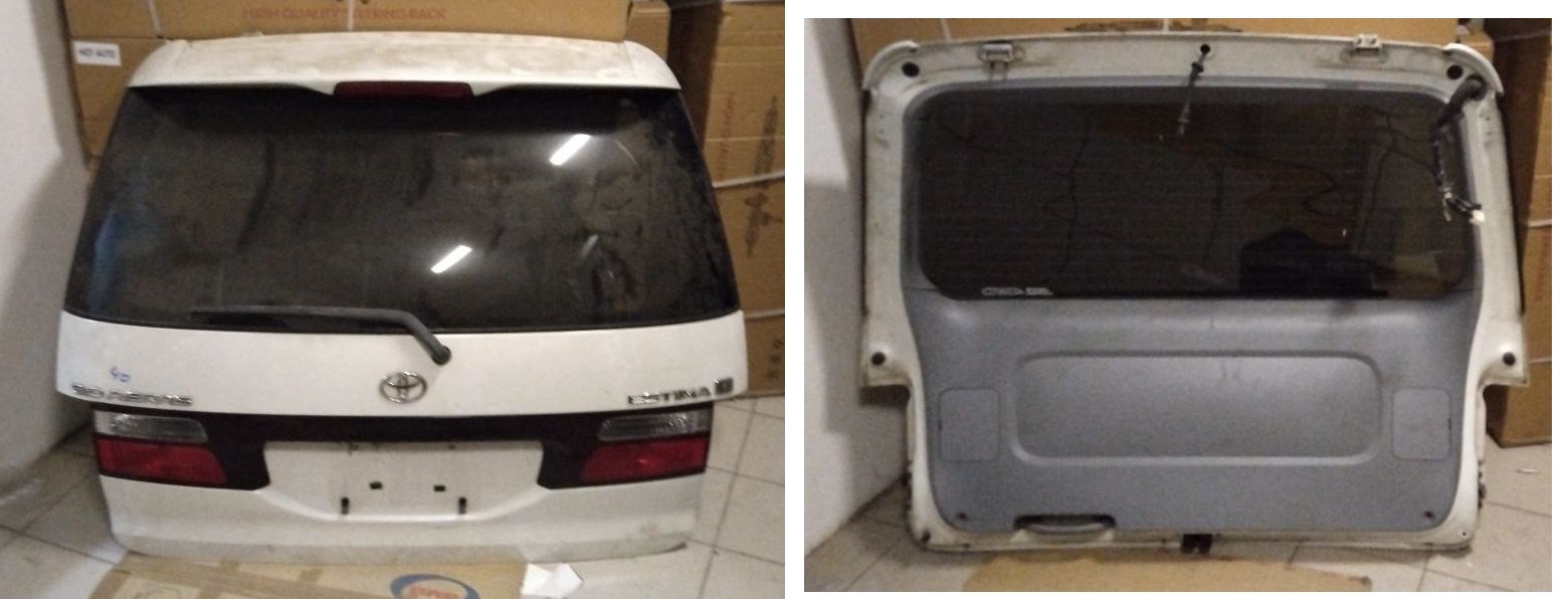 Дверь 5-я TOY ESTIMA MCR40 (белая, спойлер) з/фон 28-143 L.R [б/у]