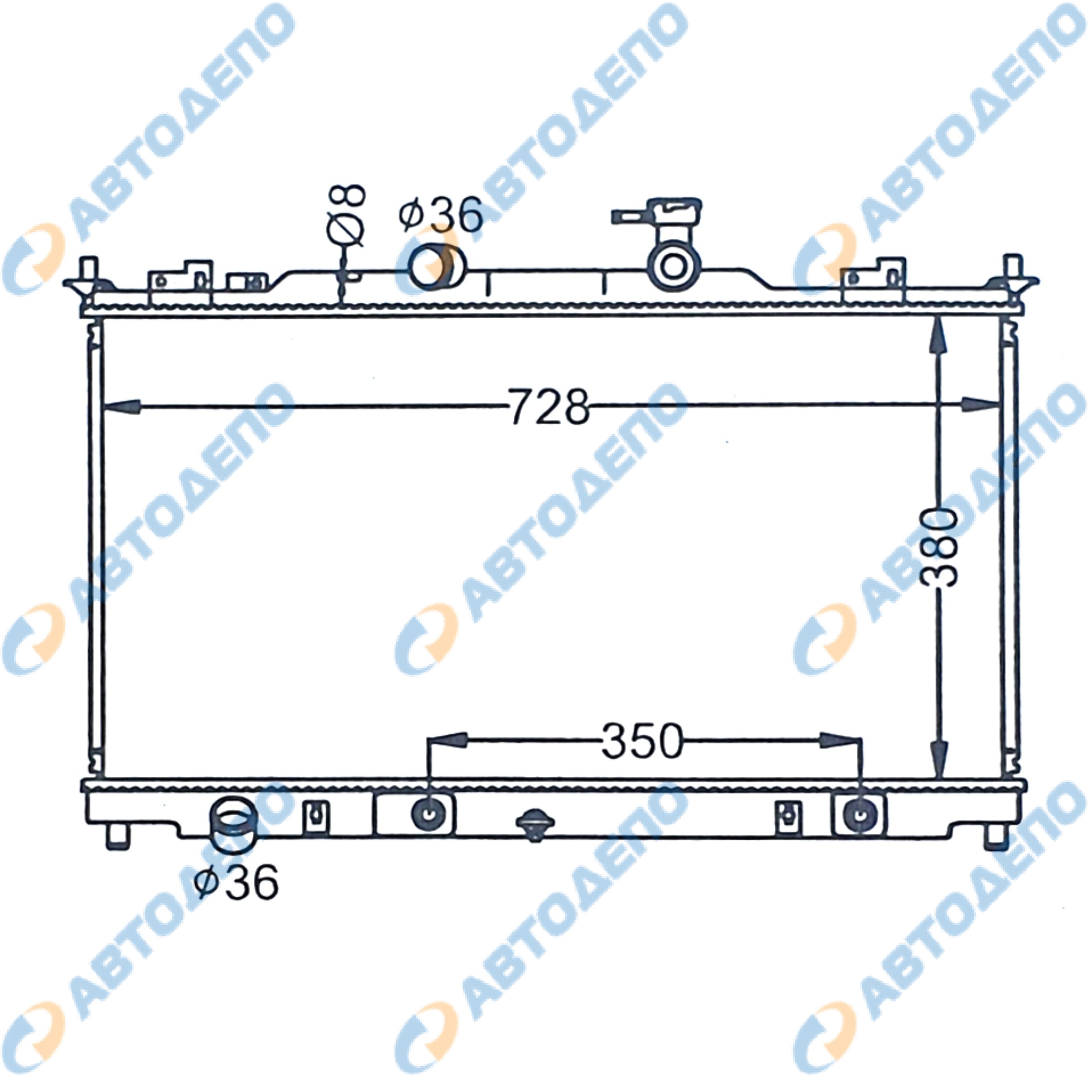 Радиатор MA-0142-16 ADR /AT MAZDA 6,  ATENZA/
