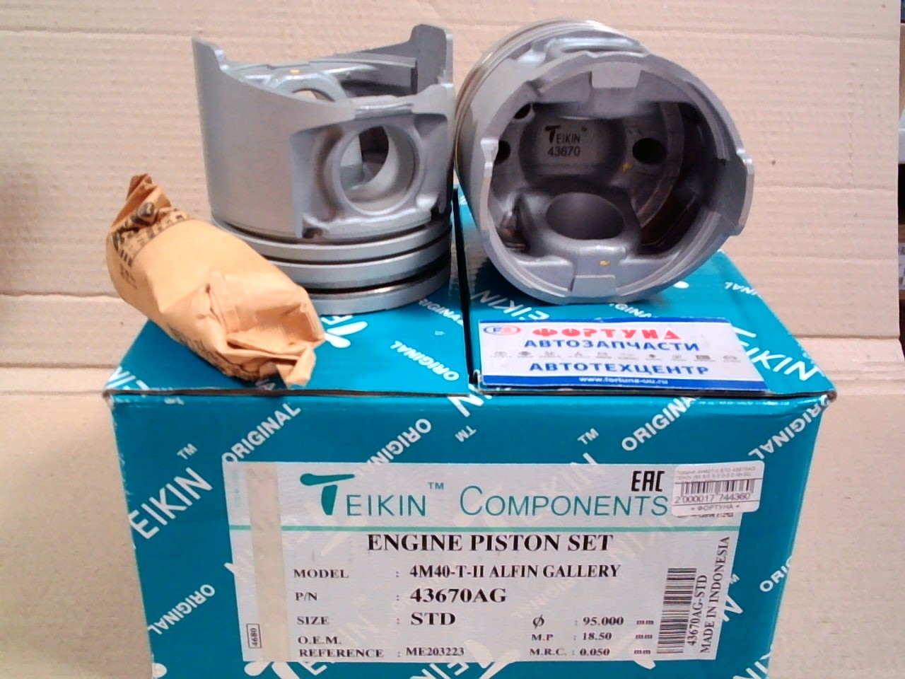 Поршня 4M40T-II STD 43670AG TEIKIN  ALFIN GALLERY