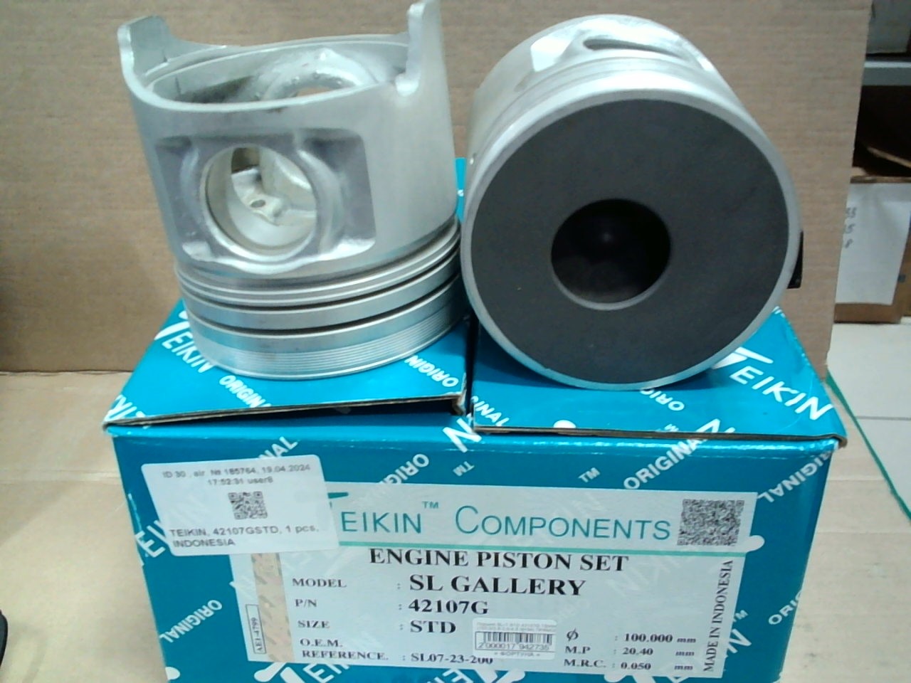 Поршня SL-T STD 42107G TEIKIN  ПРЯМОЕ /с мал.фор.камерой/