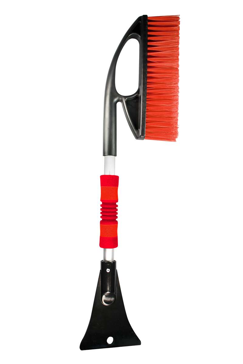 Щетка со скребком,  красная,  60 см.OLMIO