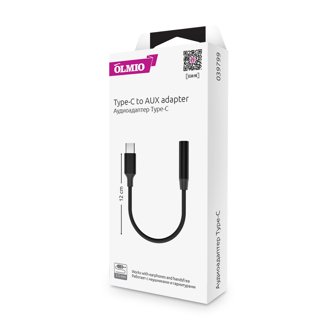 Адаптер аудио USB Type-C - AUX (3.5mm),  OLMIO