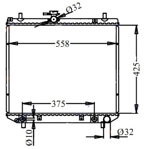 Радиатор DA-0023-16-K /DAIHATSU CAMI J102, J122,  TERIOS,  LITEACE S402U,  AVANZA F601, F602, F651, F652/TOWNACE S402M '02- 3SZ-VE, K3-VE /558*425*/