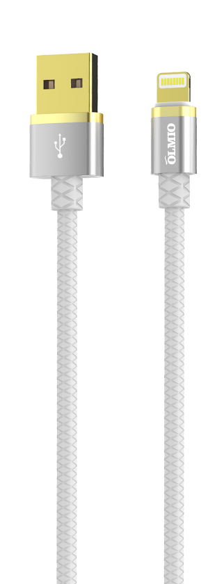 Кабель DELUXE,  USB 2.0 - lightning,  1м,  2.1A,  белый,  OLMIO
