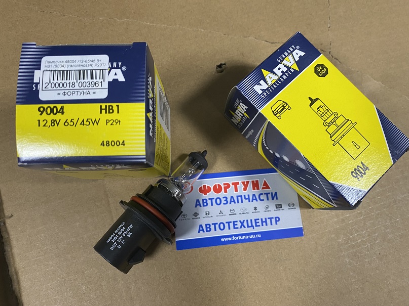 Лампочка 48004 /12-65/45 Вт.,  HB1 (9004) (галогеновая) P29T/  [Narva]