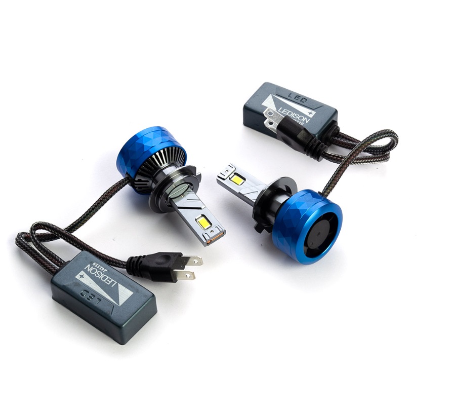 Лампа автомобильная Ledison №10 (H7) 2шт./12V-24V,  120W, 12000Lm, 5000K/В 6 раз ярче стандартной галогенной лампы/